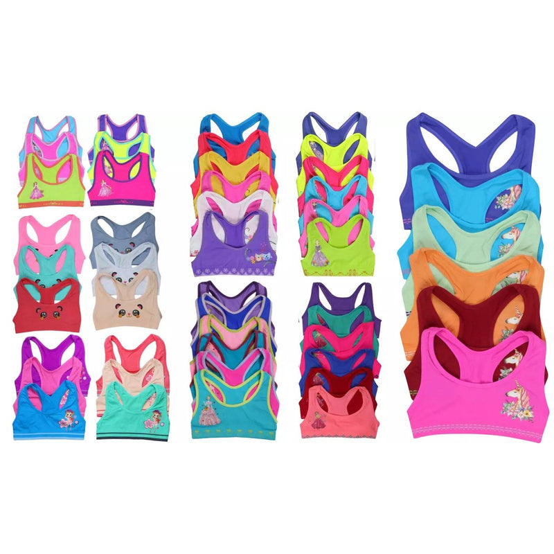 6-Pack: Mystery Girls' Training Bras Tops Women's Clothing Racerback Active S - DailySale