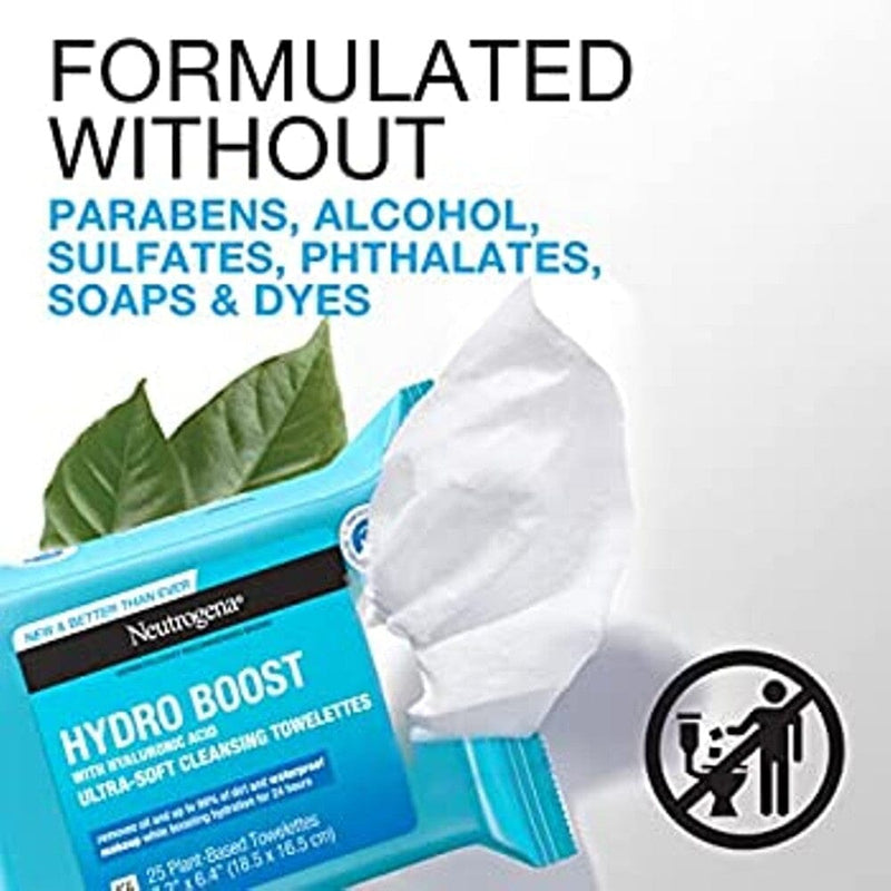 6-Pack: Neutrogena Hydro Boost Cleanser Facial Wipes, 25 Count Beauty & Personal Care - DailySale