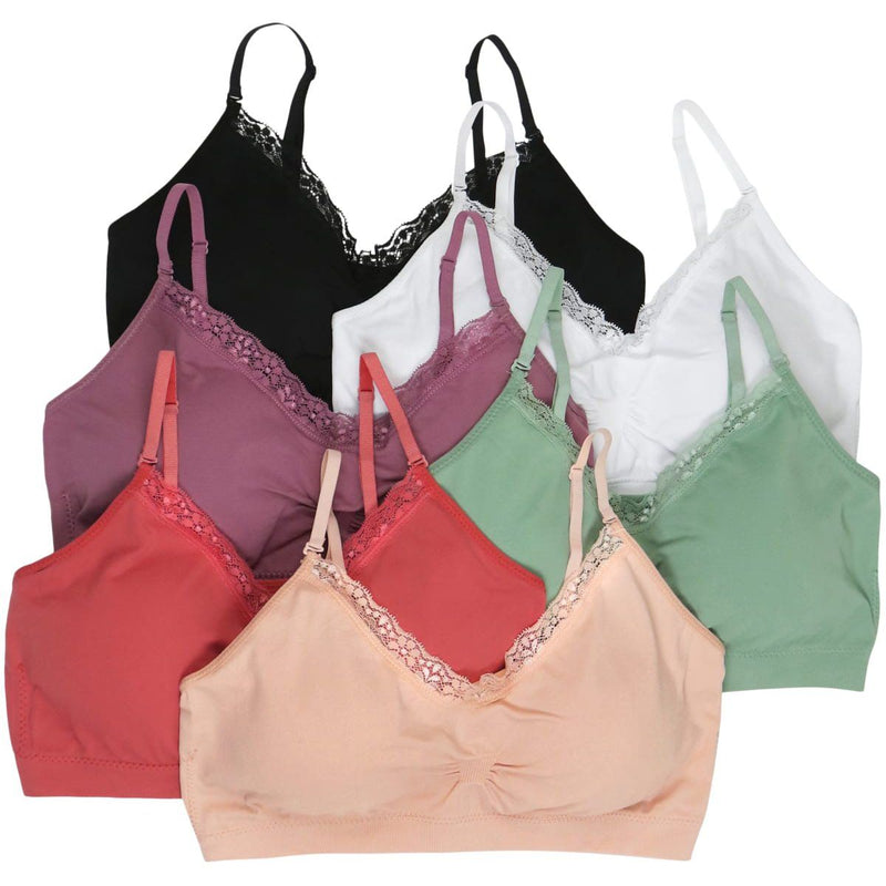 6-Pack: Padded Lace Trim Bralettes Women's Clothing - DailySale