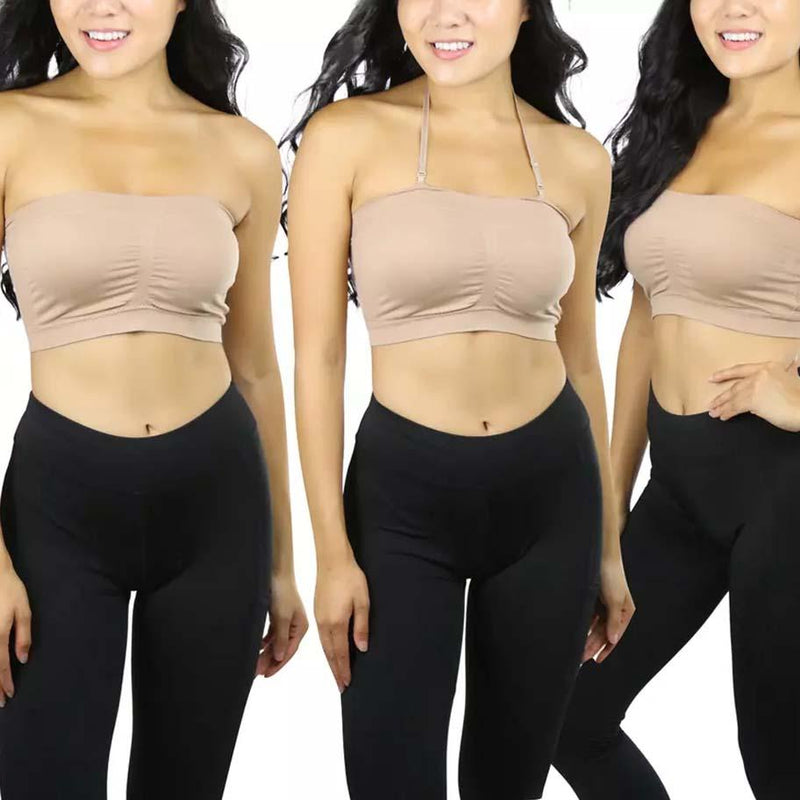 6-Pack: Padded Tube Bras with Removable Straps Women's Clothing - DailySale