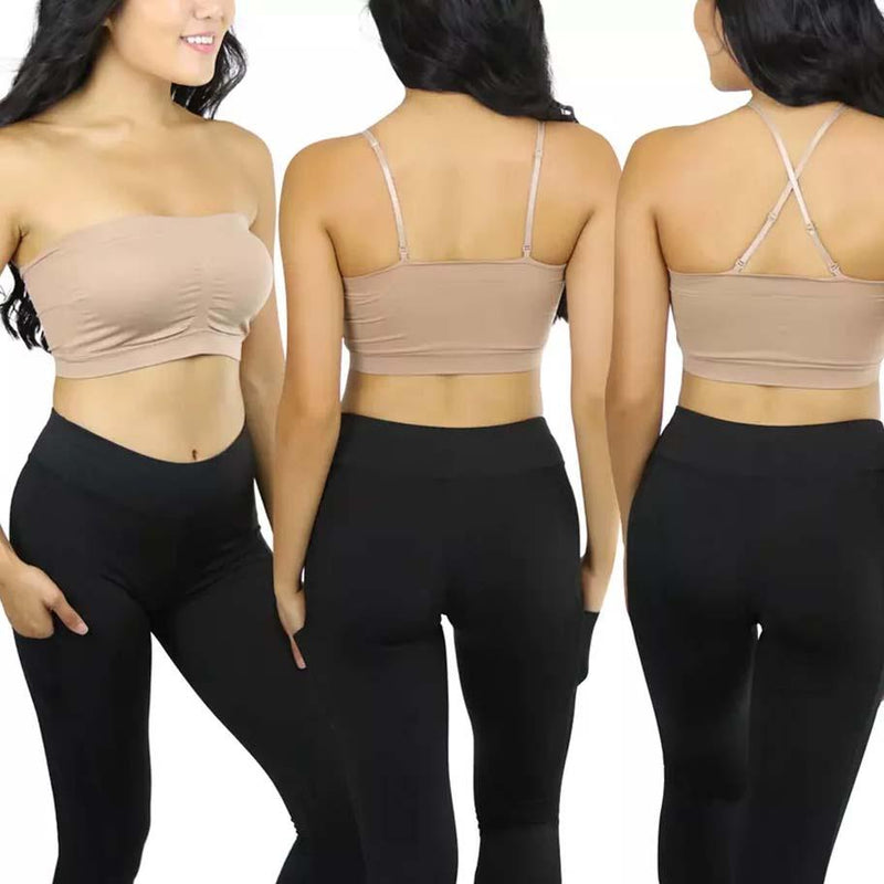 6-Pack: Padded Tube Bras with Removable Straps Women's Clothing - DailySale