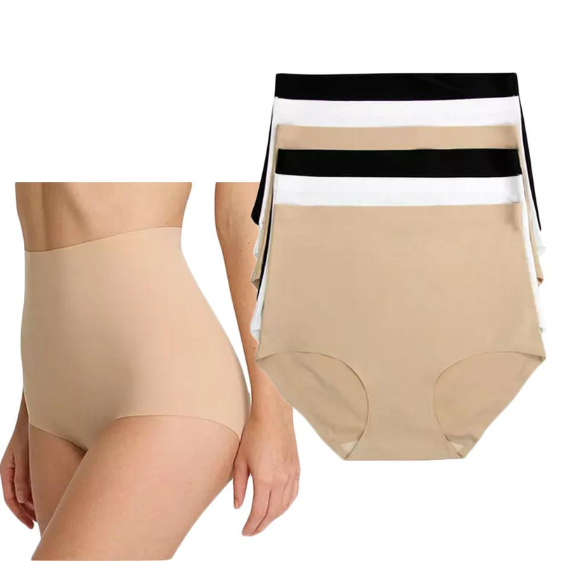 6-Pack: Plus Size High-Waisted Tummy-Control No Show Briefs Women's Clothing S - DailySale