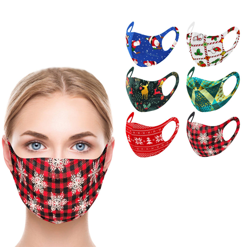 6-Pack: Reusable Holiday-Themed Face Masks Face Masks & PPE Set 2 - DailySale