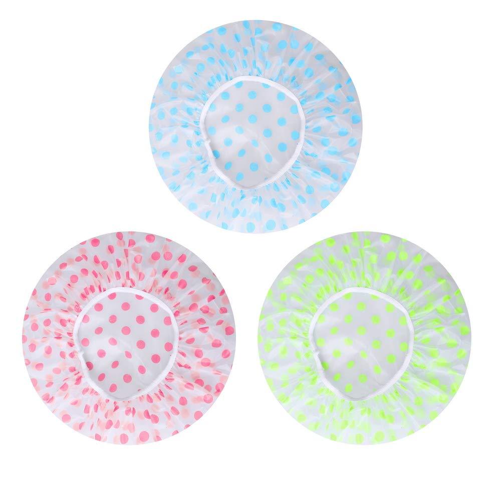 6-Pack: Reusable Shower Caps Elastic Band Bath Hair Hat Bath - DailySale