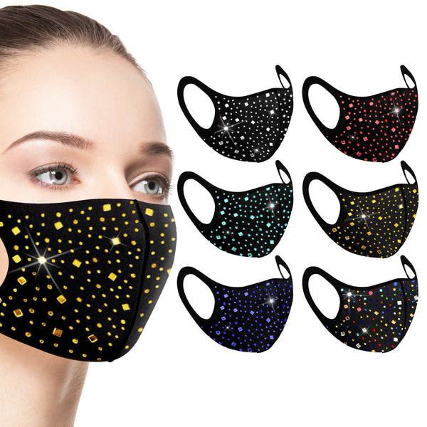 6-Pack: Rhinestone Bling Face Mask Face Masks & PPE - DailySale
