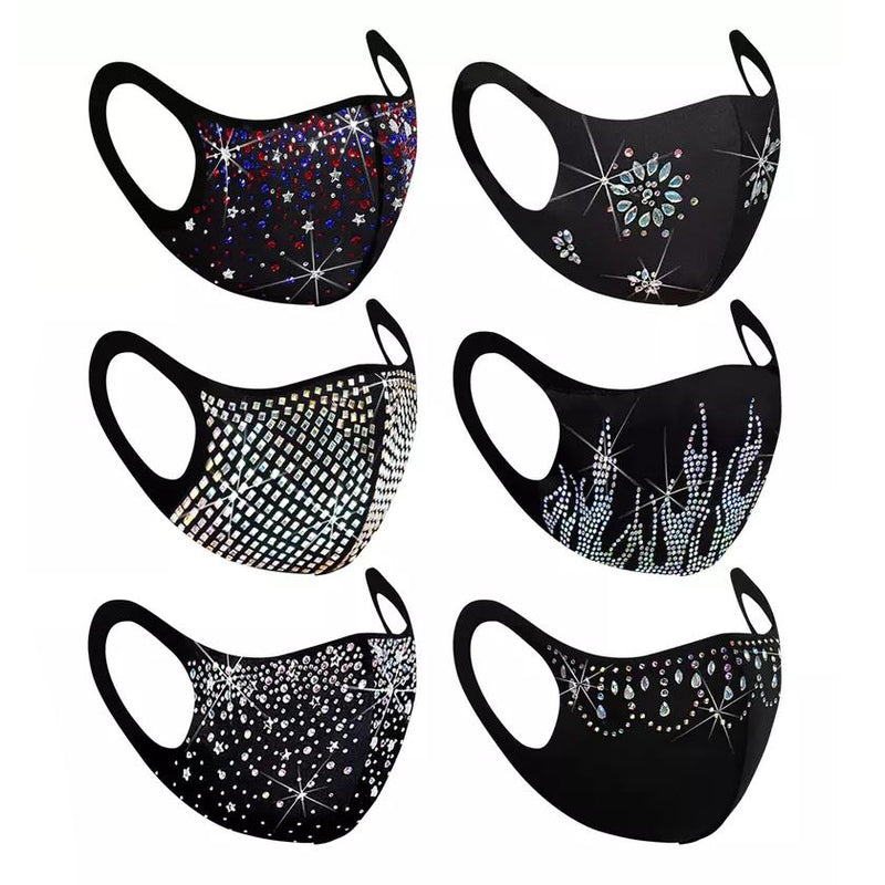 6-Pack: Rhinestone Holiday Bling Face Mask Face Masks & PPE - DailySale