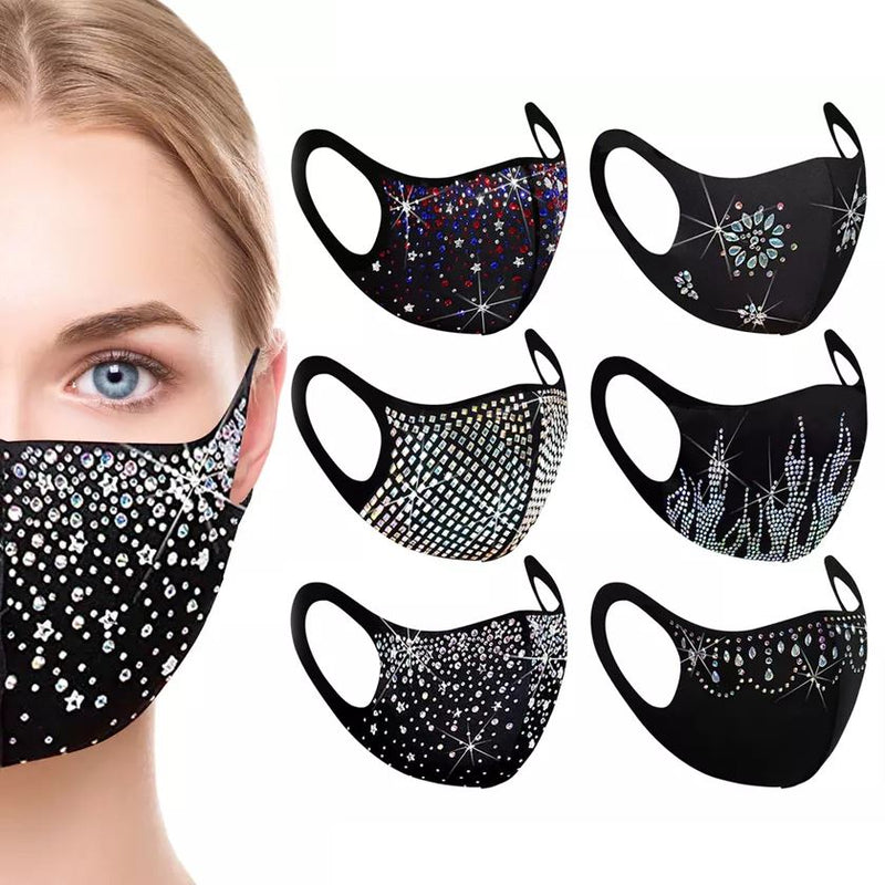 6-Pack: Rhinestone Holiday Bling Face Mask Face Masks & PPE - DailySale