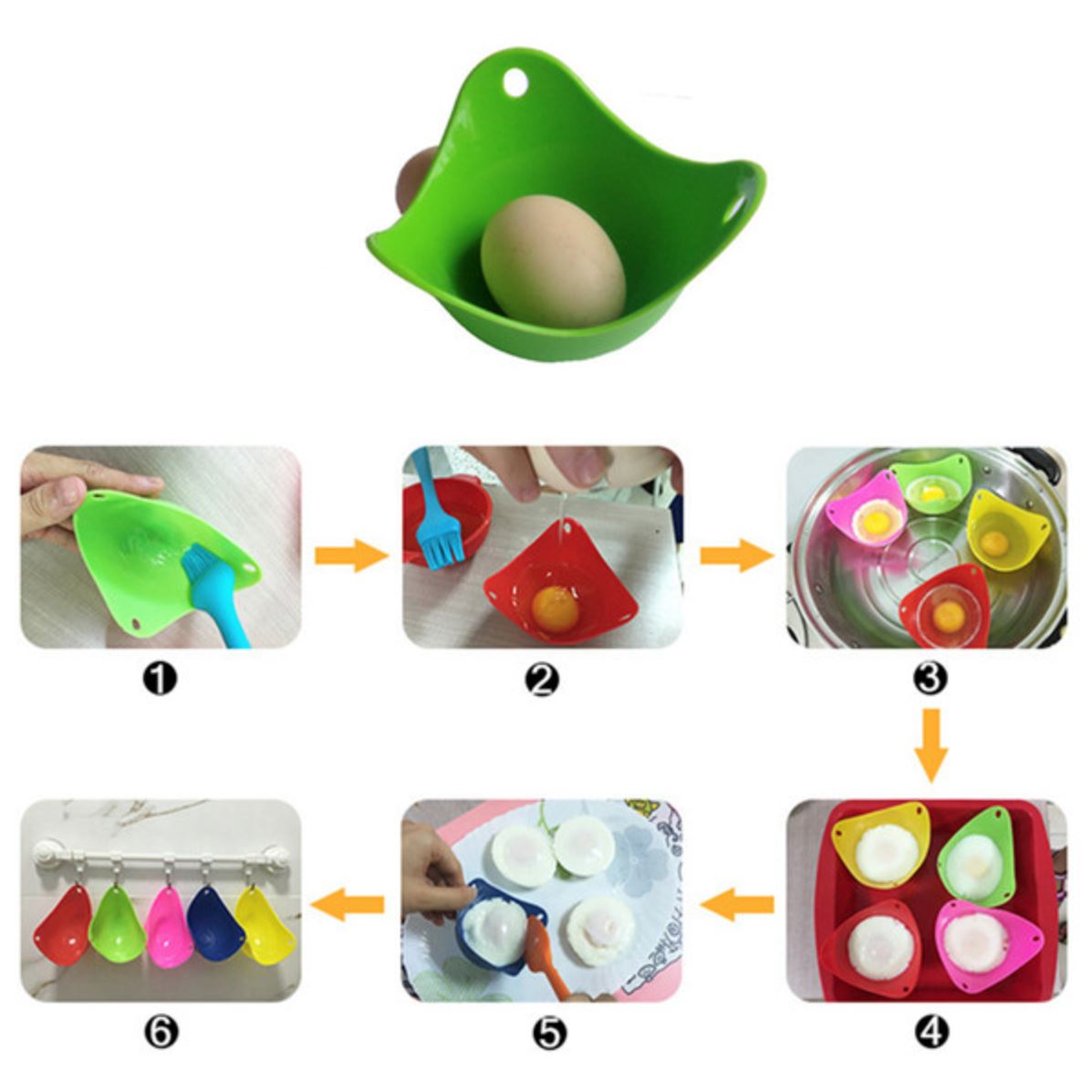 6-Pack: Silicone Egg Poachers Kitchen & Dining - DailySale