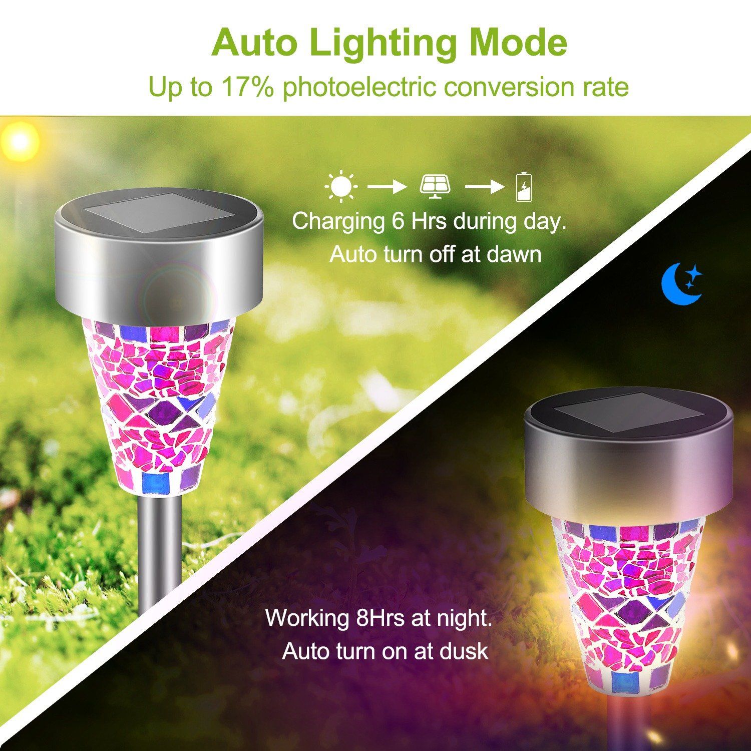 6-Pack: Solar Garden Lights IP44 Water Resistant Outdoor Lighting - DailySale