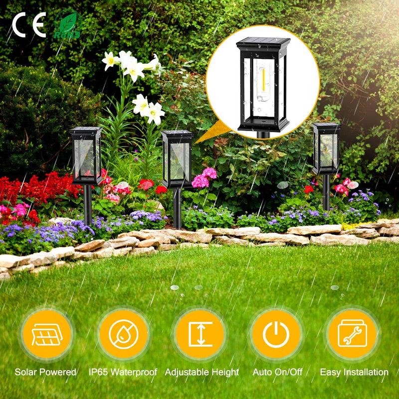 6-Pack: Solar Powered Stake Light IP65 Waterproof Auto On Off Outdoor Lighting - DailySale