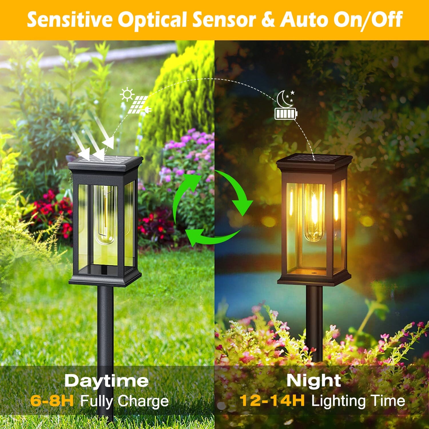 6-Pack: Solar Powered Stake Light IP65 Waterproof Auto On Off Outdoor Lighting - DailySale