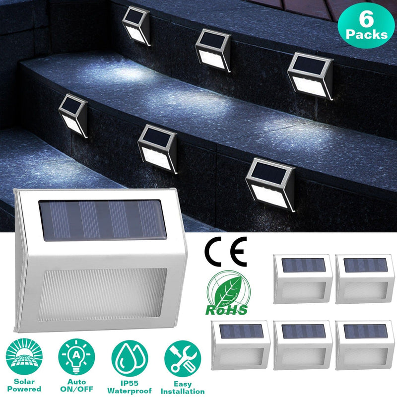 6-Pack: Solar Step Lights Outdoor Lighting - DailySale