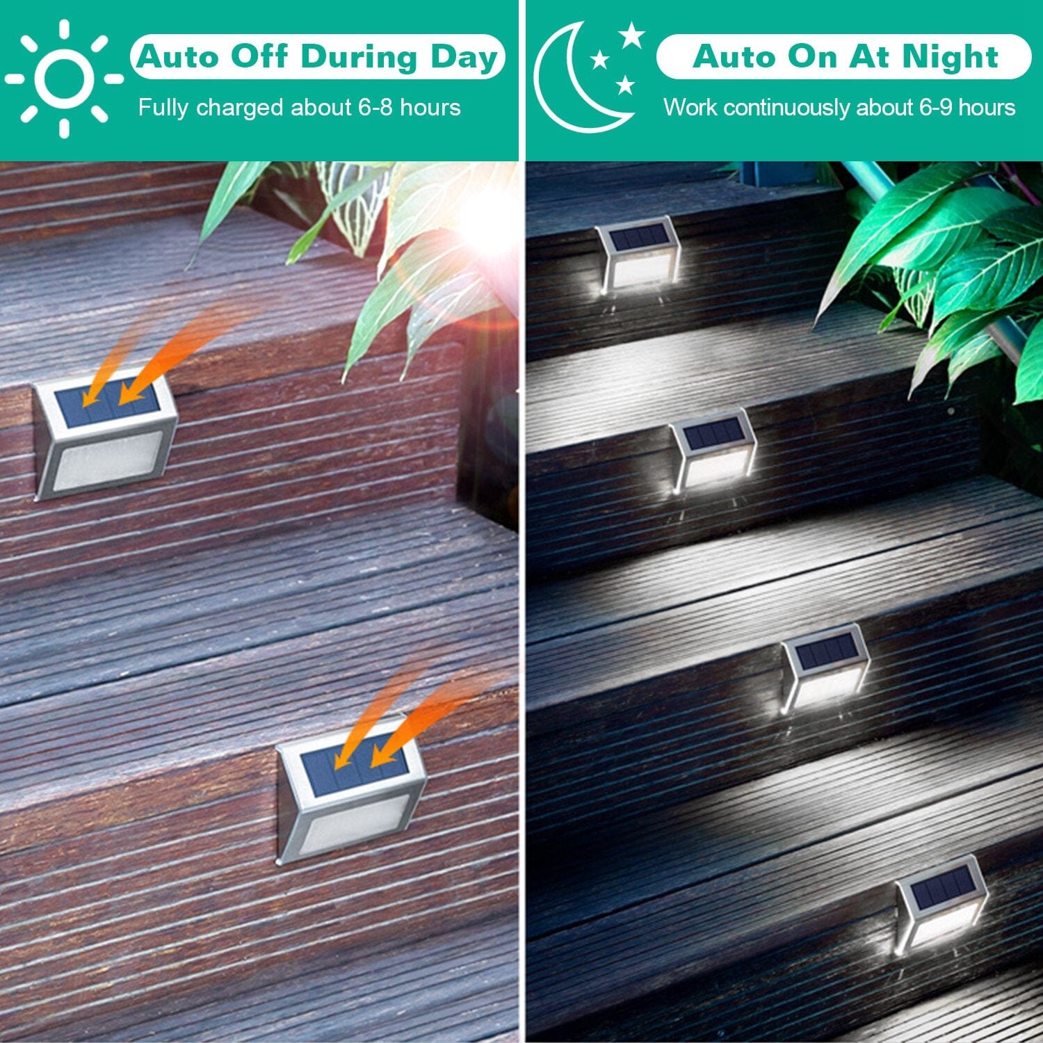 6-Pack: Solar Step Lights Outdoor Lighting - DailySale