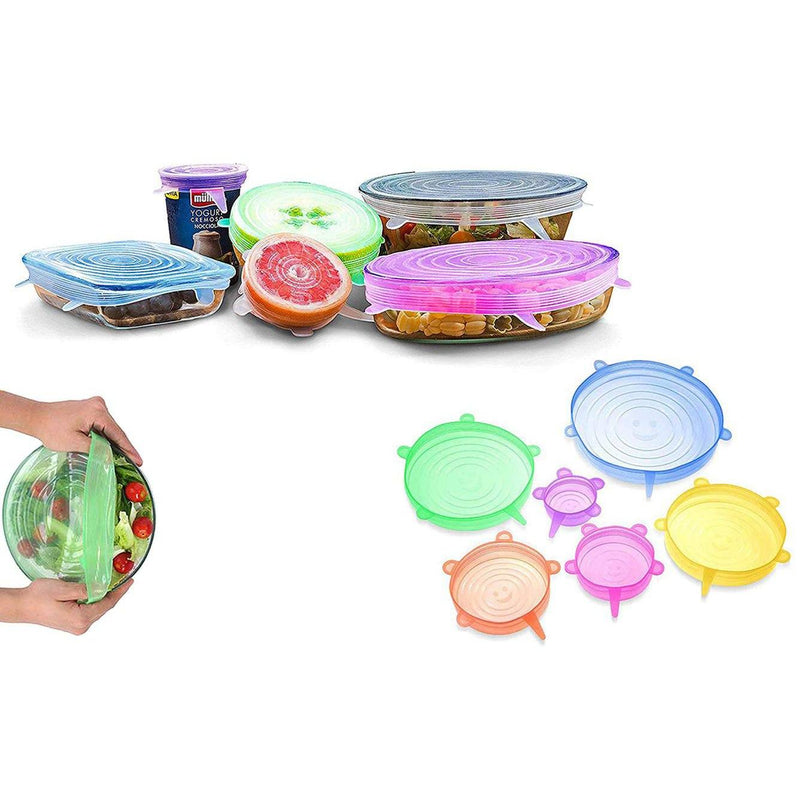 6-Pack: Stretchable Silicone Cover Lids Kitchen Essentials - DailySale