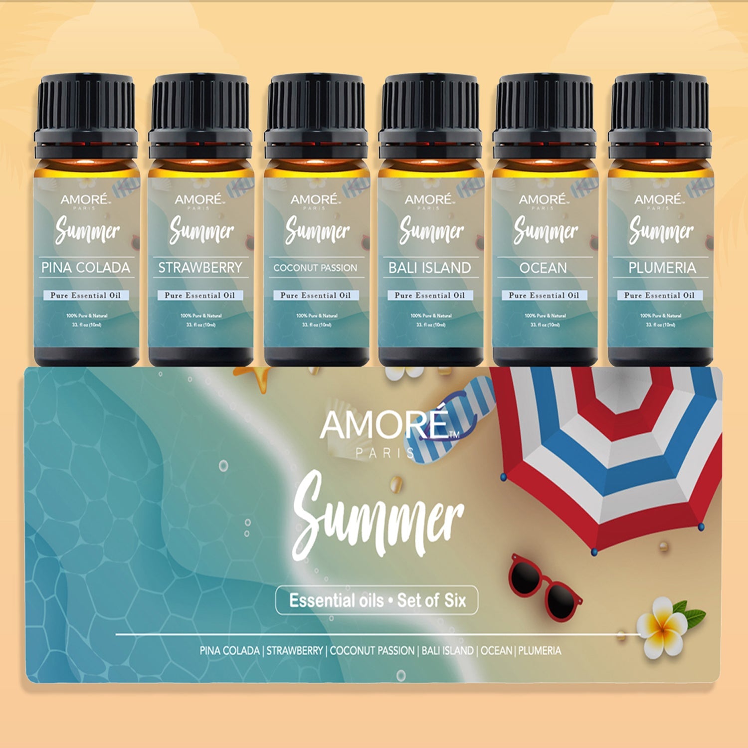 6-Pack: Summer Vibe Fresh Scented Aromatherapy Essential Oil For Diffusers Humidifiers Wellness - DailySale