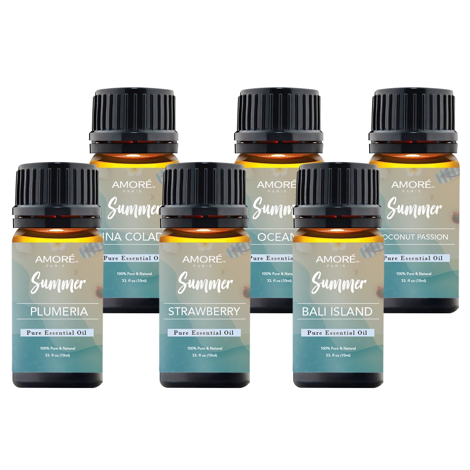 6-Pack: Summer Vibe Fresh Scented Aromatherapy Essential Oil For Diffusers Humidifiers Wellness - DailySale