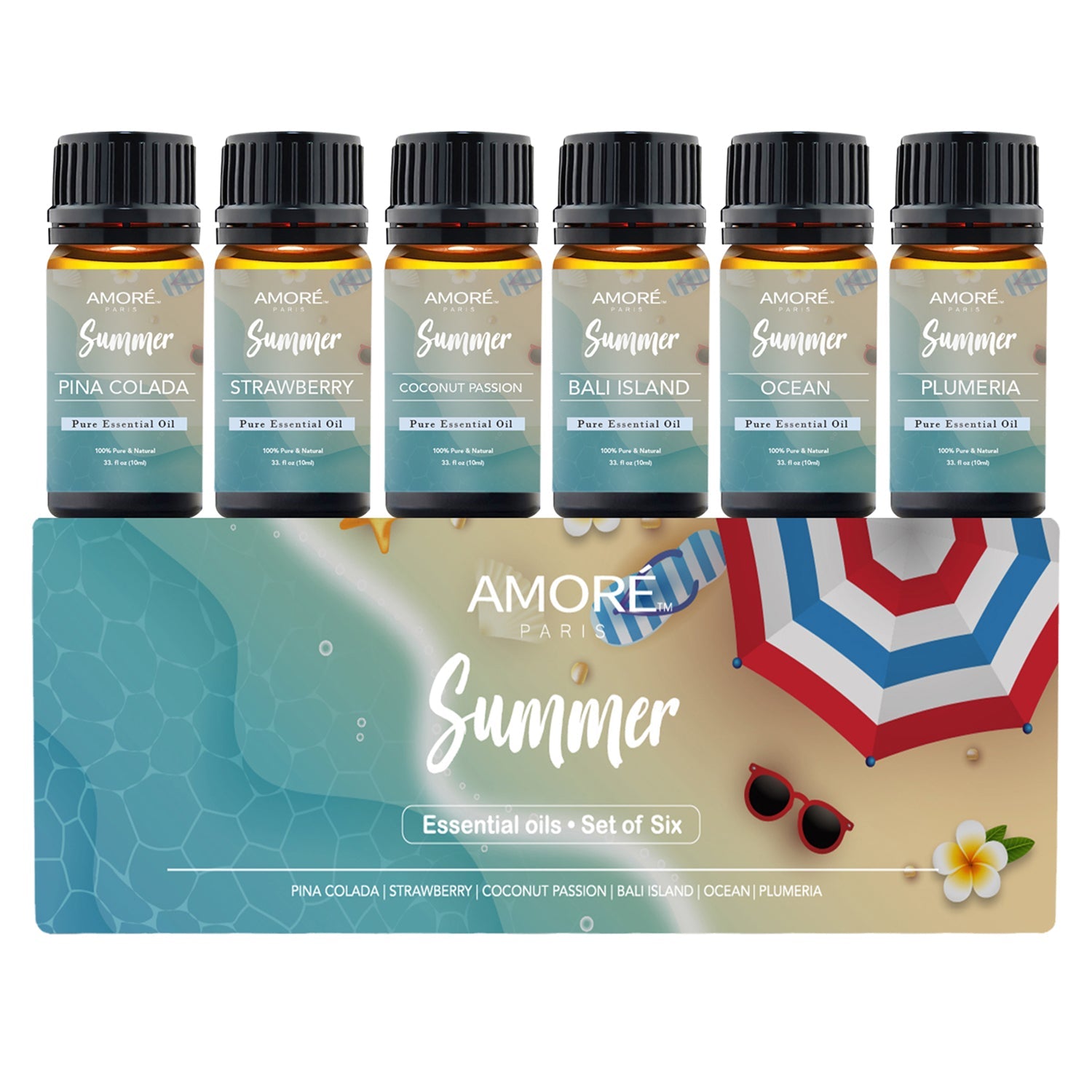 6-Pack: Summer Vibe Fresh Scented Aromatherapy Essential Oil For Diffusers Humidifiers Wellness - DailySale