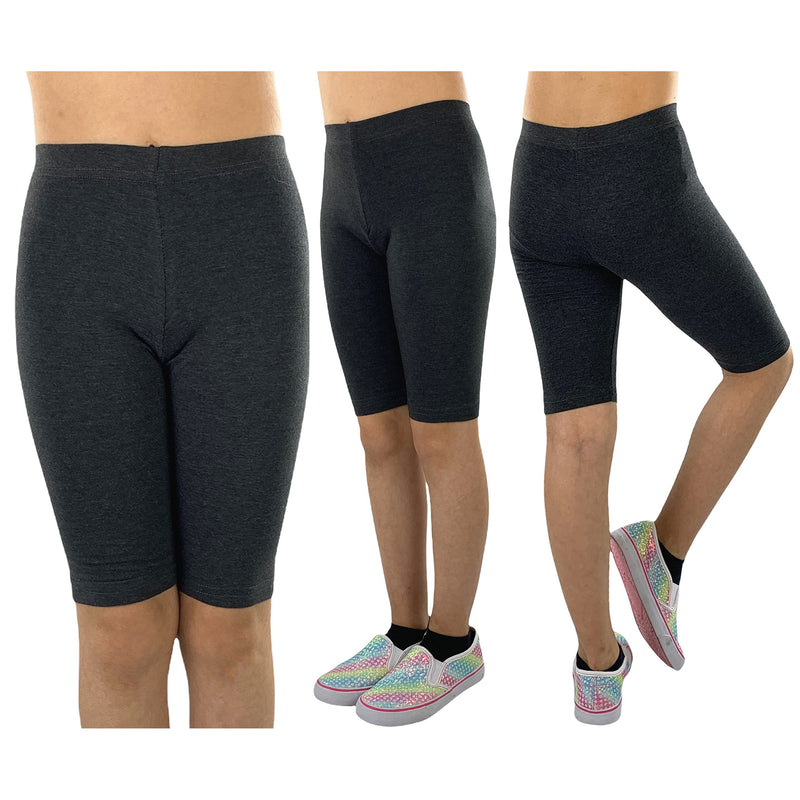 6-Pack: ToBeInStyle Girls' Cotton-Spandex Blend Stretch Waistband Shorts