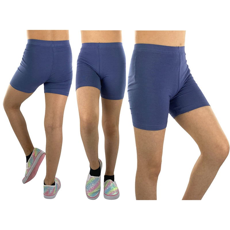 6-Pack: ToBeInStyle Girls' Cotton-Spandex Blend Stretch Waistband Shorts
