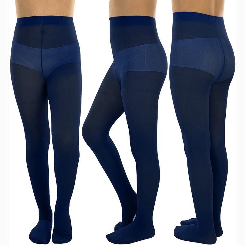 Josephine Recycled Polyamide Opaque Tights - Navy Blue