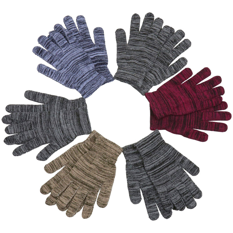 6-Pack: ToBeInStyle Men's Assorted Acrylic Winter Gloves