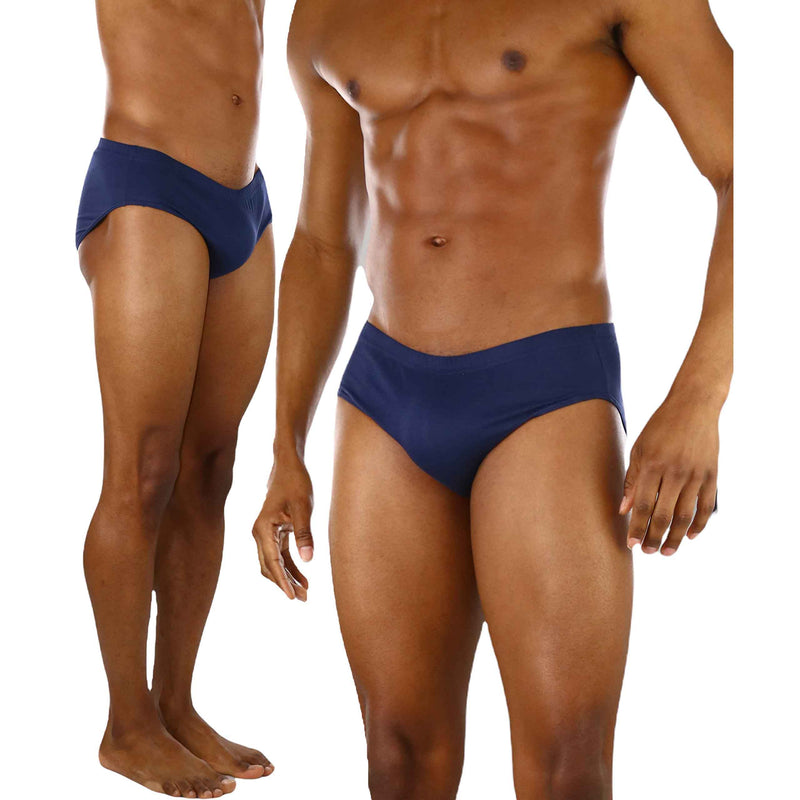 Pack 6 Mens Bikinis Briefs Underwear 100% Cotton Solid Knocker Size XLarge  40-42 Blue