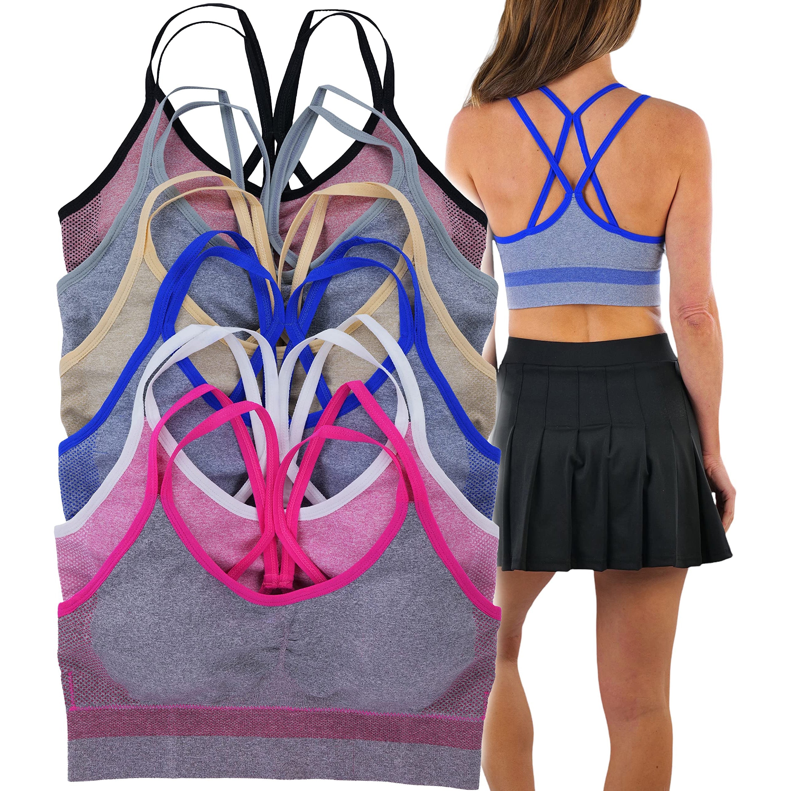  Sport Bras For Women Pack Of 6 With Pads Womens Sports