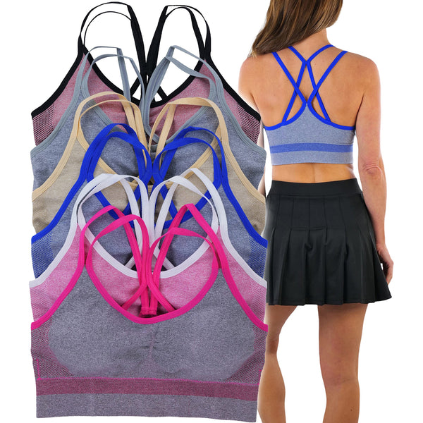6-Pack: ToBeInStyle Women's Comfortable and Supportive Racerback Sport