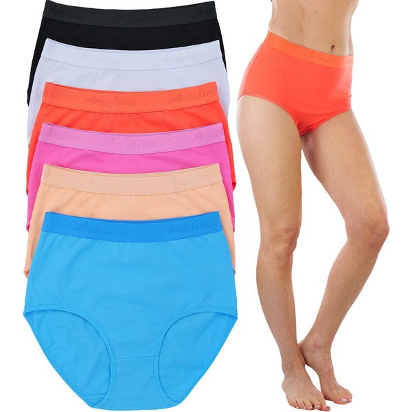 6-Pack: ToBeInStyle Women's High Waisted Solid Beach Vibe Gridle Panties Women's Swimwear & Lingerie S - DailySale