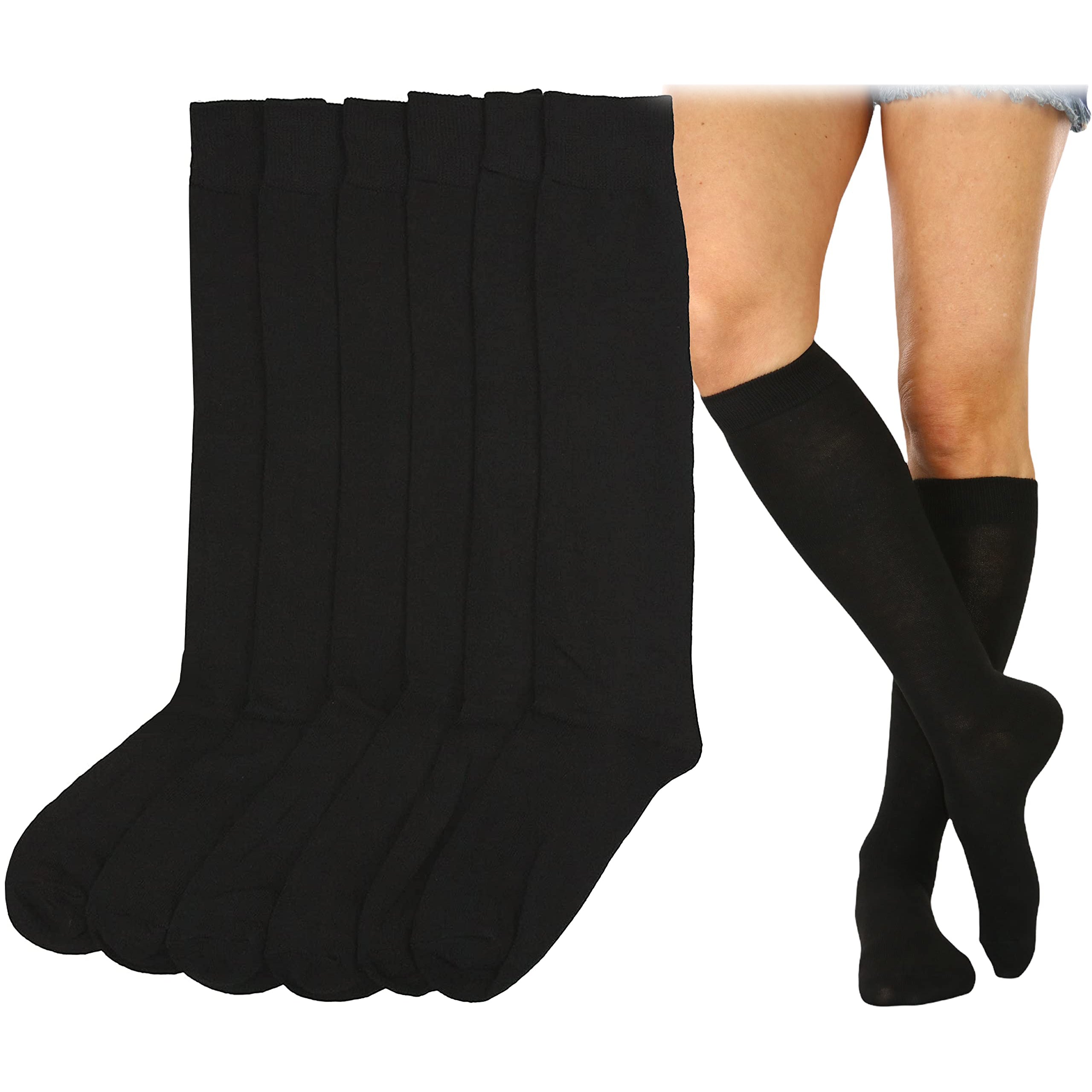 6-Pack: ToBeInStyle Women's Knee High Socks Women's Shoes & Accessories Black - DailySale