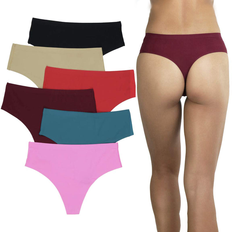 6-Pack: ToBeInStyle Women's Laser Cut Thong Panties Women's Swimwear & Lingerie - DailySale
