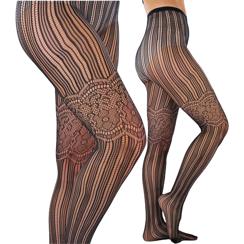6-Pack: ToBeInStyle Women's Patterned Fishnet Pantyhose
