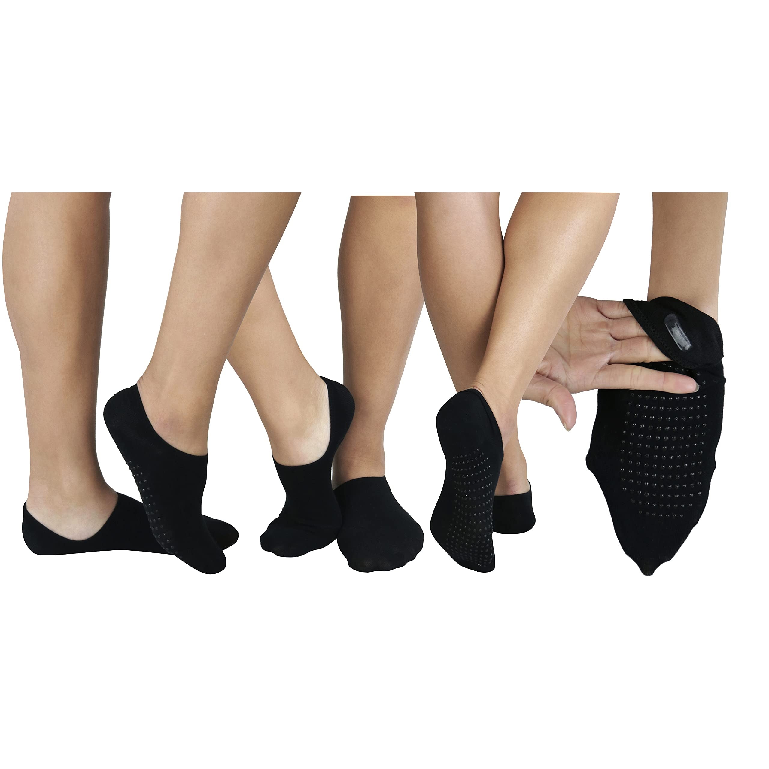 6-Pack: ToBeInStyle Women's Plain Liner Socks with Dotted Nonslip Bottom and Heel Grip Women's Shoes & Accessories - DailySale