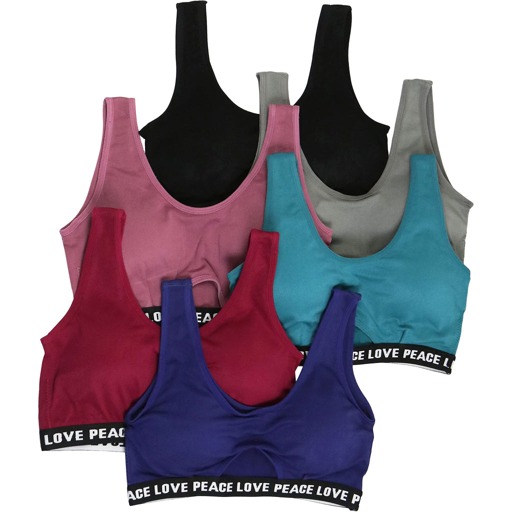 ToBeInStyle Women's Pack of 6 Matching Bras or Boyshorts - Love Peace  Boyshorts - S/M at  Women's Clothing store