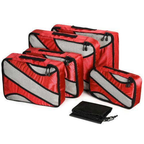 6-Pack: Travel Suitcase Storage Bag Set Bags & Travel Red - DailySale