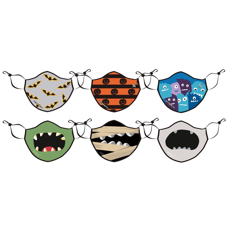 6-Pack: Two-Layer Reusable Halloween Kids Face Mask With Adjustable Earloop Face Masks & PPE - DailySale