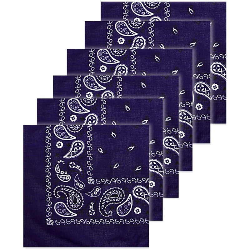 6-Pack: Unisex Classic Cotton Graphic Bandanas Men's Shoes & Accessories Dark Purple - DailySale