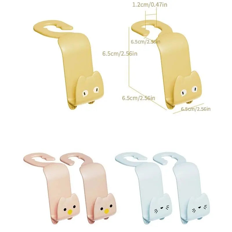 6-Pack: Universal Car Seat Hanger Hooks Cute Cartoon Double-hook Automotive - DailySale