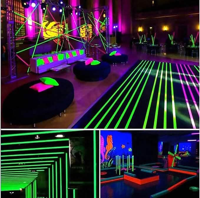 6-Pack: UV Gaffer Fluorescent Party Tape Blacklight Reactive Glow In The Dark Tape Holiday Decor & Apparel - DailySale