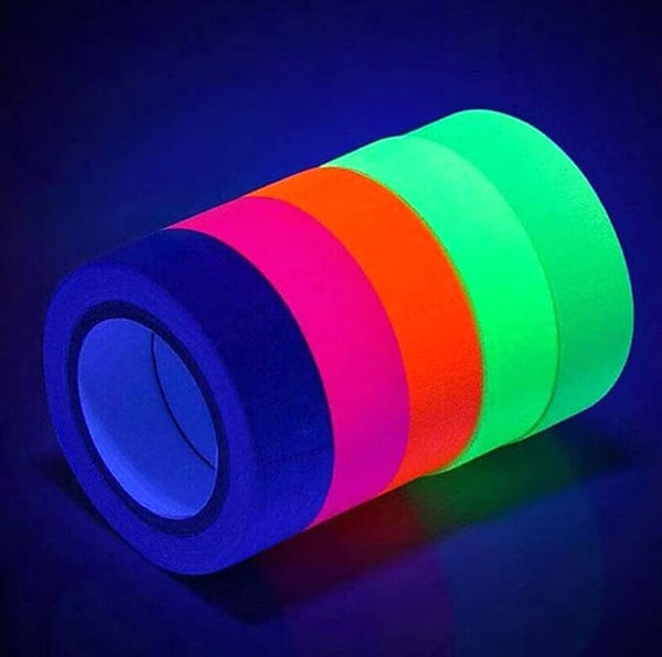 6-Pack: UV Gaffer Fluorescent Party Tape Blacklight Reactive Glow In The Dark Tape Holiday Decor & Apparel - DailySale