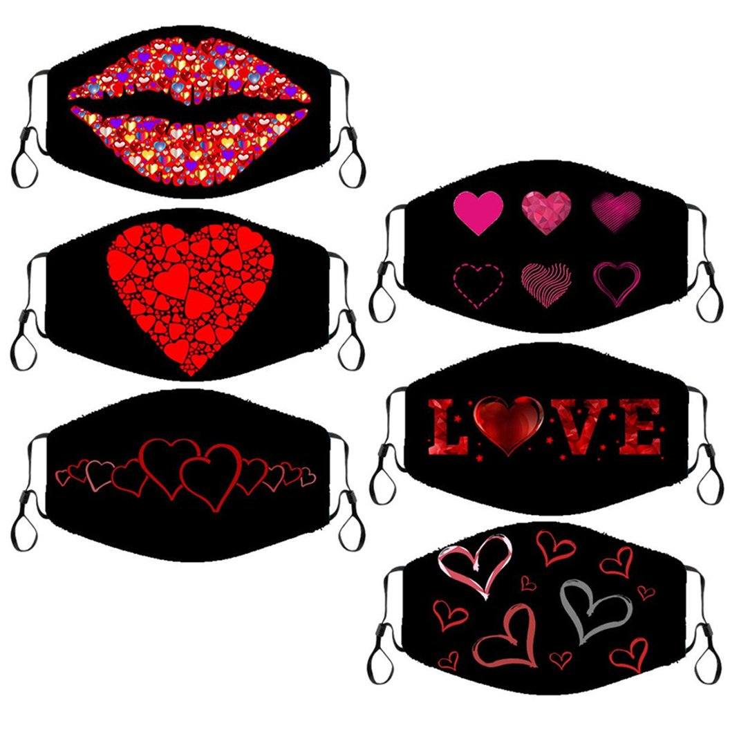 6-Pack: Valentines Fun Super Soft Reusable Non-Medical Face Masks Face Masks & PPE - DailySale