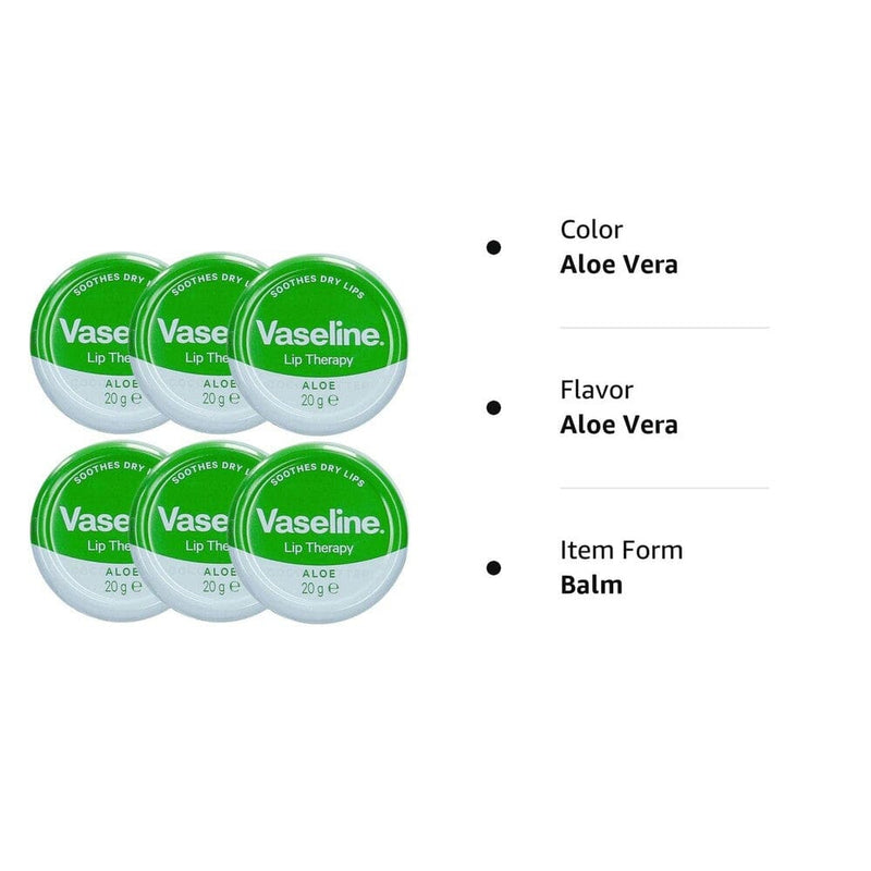 6-Pack: Vaseline Lip Balm 20g/0.705oz Aloe Vera Beauty & Personal Care - DailySale