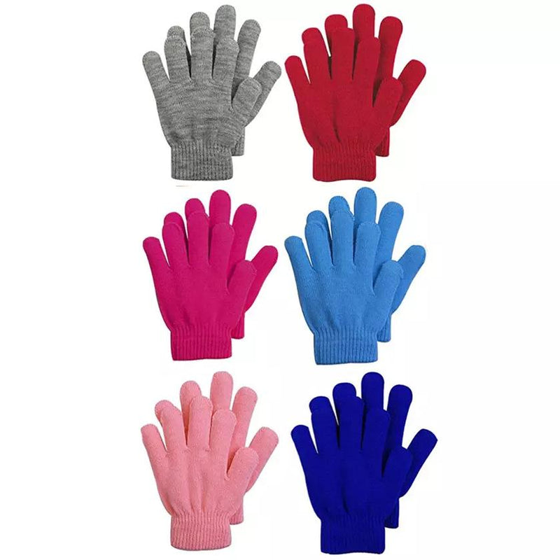 6-Pack: Women's Acrylic Warm Everyday Winter Assorted Gloves Women's Accessories Bright - DailySale
