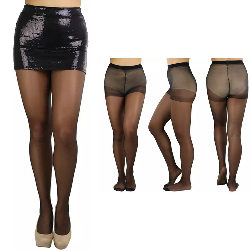 6-Pack: Women's Assorted Sheer Support Toe Pantyhose Women's Clothing Black - DailySale