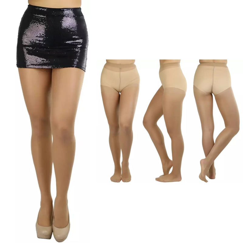 6-Pack: Women's Assorted Sheer Support Toe Pantyhose Women's Clothing Dark Beige - DailySale