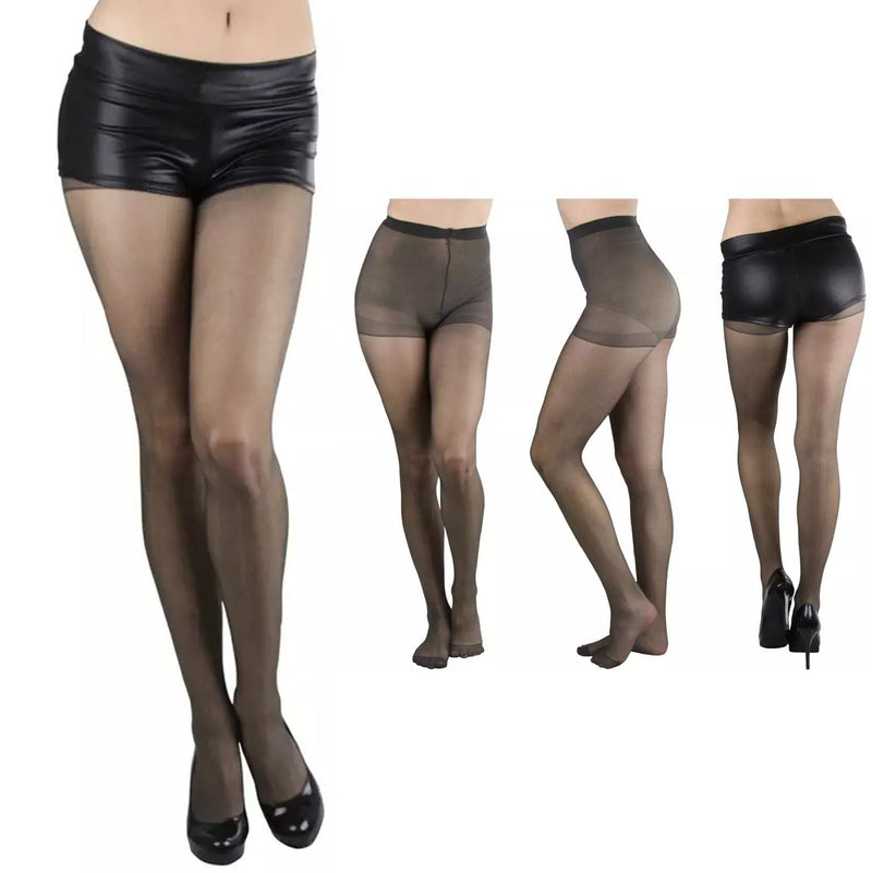 6-Pack: Women's Assorted Sheer Support Toe Pantyhose Women's Clothing Off-Black - DailySale