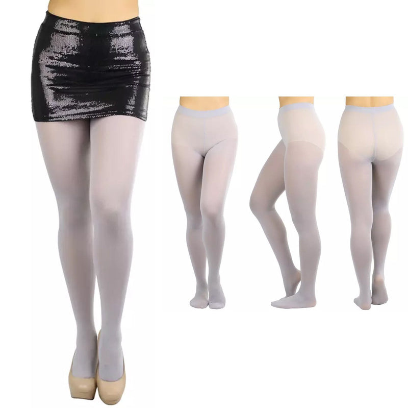 6-Pack: Women's Basic or Vibrant Semi Opaque Pantyhose Women's Clothing Silver - DailySale