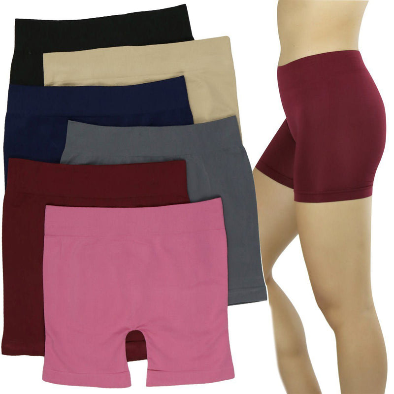 6-Pack: Women's Elastic Layering Shorts Women's Clothing - DailySale