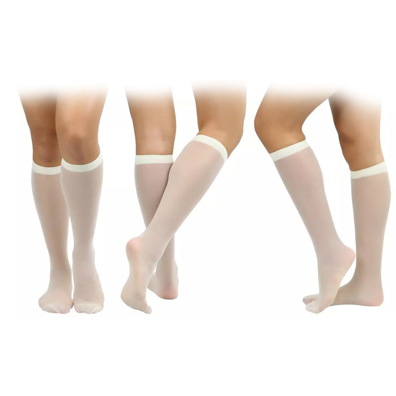 6-Pack: Women's Essential Knee High Nylon Socks Women's Clothing Off White - DailySale