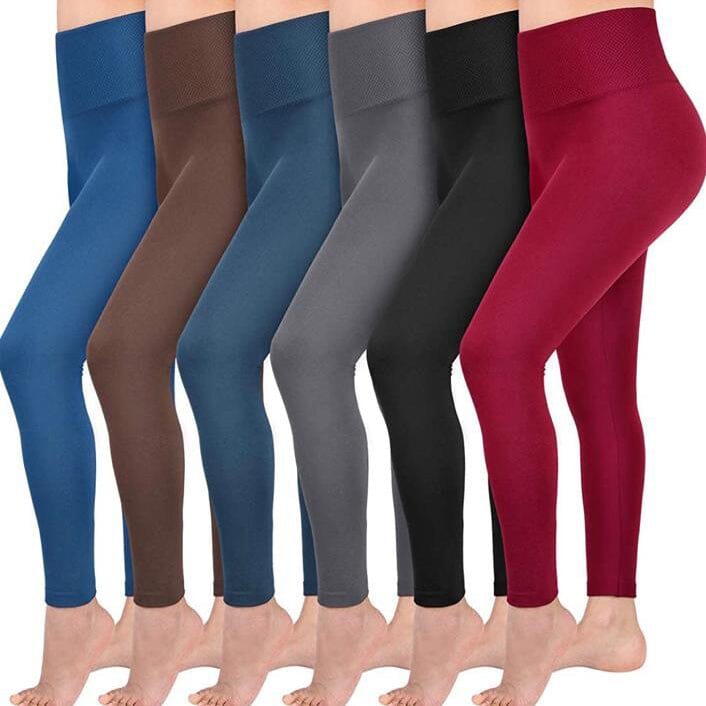 6-Pack: Women’s Extra Fleece Leggings High Waist Women's Bottoms - DailySale